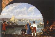 Agasse, Jacques-Laurent Landing at Westminster Bridge oil painting on canvas